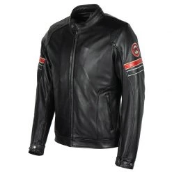 Giacca Pelle Helstons Elron Rag Nero - Elegante e Resistente