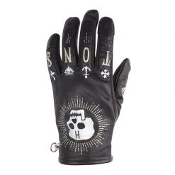Estivi Guanti Donna Helstons Grafic Skull Air Nero - Guanti Estivi alla Moda per Donna