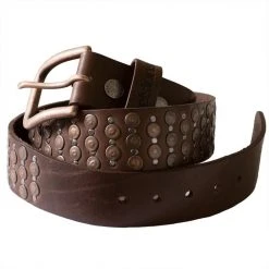 Accessori Cintura Helstons Pin Marrone - Cintura Casual in Pelle