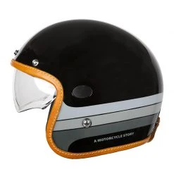 Casco Helstons Mora Nero - Casco Jet Personalizzabile per Massima Sicurezza e Stile